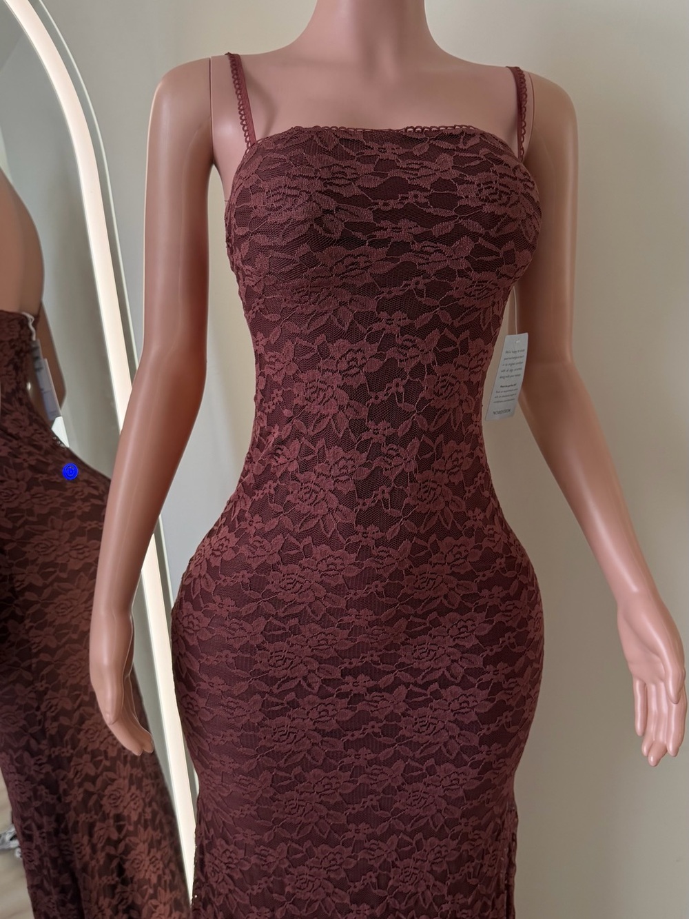 Lace Midi Dress - Burgundy